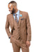 EJ Samuel Rust Brown Sharkskin Weave Vested Suit