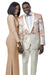 EJ Samuel Tan Floral Western Cowboy One-Button Tuxedo