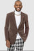 EJ Samuel Taupe Velvet Blazer: Modern Fit Two-Button Style