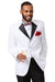 EJ Samuel White & Black 3-Button Notch Lapel Tuxedo