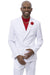 EJ Samuel White Double Breasted Modern Peak-Lapel Suit