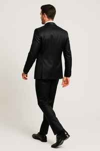 Mens Modern Fit Shiny Sharkskin Suit in Purple