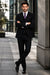 Mens 2 Button Modern Fit Vested Wool Suit in Eggplant