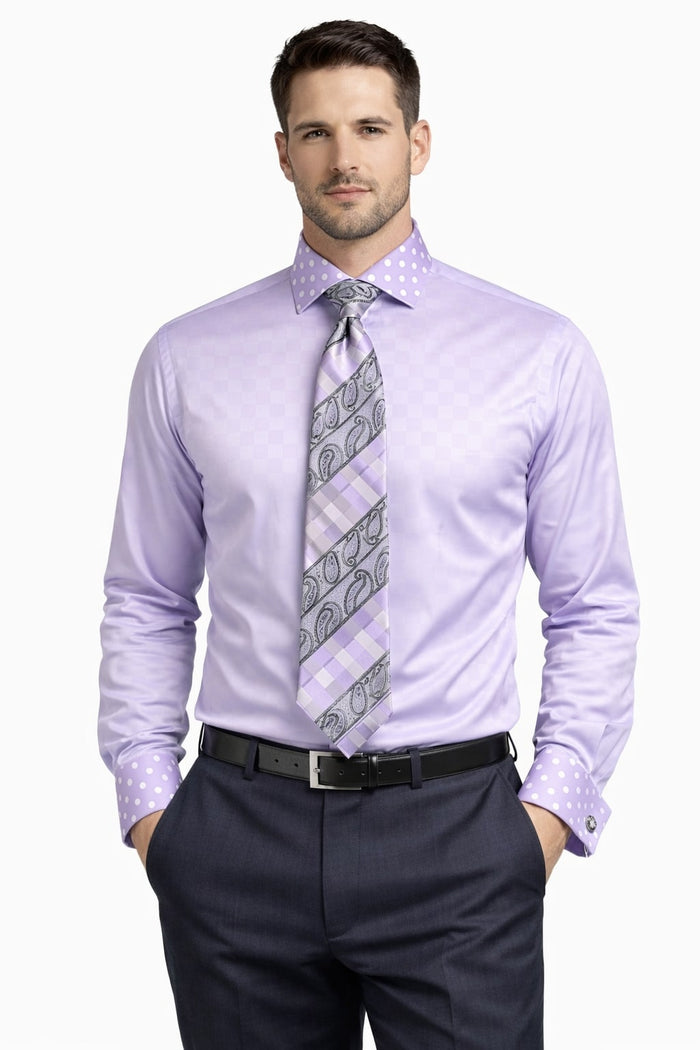 Polka Dot Dress Shirt - Lavender