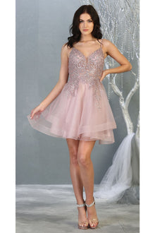 Quince Dama Dresses - Short Quinceanera Dresses in Color Mauve