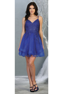 Quince Dama Dresses - Short Quinceanera Dresses in Color Royal