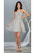 Quince Dama Dresses - Short Quinceanera Dresses in Color Silver