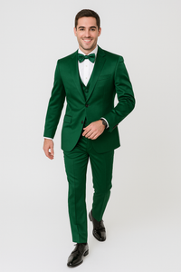 Mens Modern Fit Shiny Sharkskin Suit in Purple