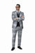 Statement Men’s 3-Piece Plaid Wool Suit – 100% Wool Modern Fit with Peak Lapel