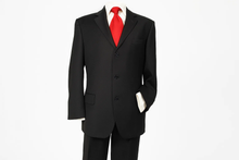 Solid Black Premier Quality Online Sale Clearance Men's Super 140'S Man Business Cheap Priced Business Suits Clearance Sale