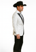 Men's Flashy Fancy Satin Shiny Tuxedos Dinner Jacket Blazer Paisley Sportcoat Silky Satin Stage Fancy Stage Party Dance White/Black