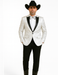 Men's Flashy Fancy Satin Shiny Tuxedos Dinner Jacket Blazer Paisley Sportcoat Silky Satin Stage Fancy Stage Party Dance White/Black