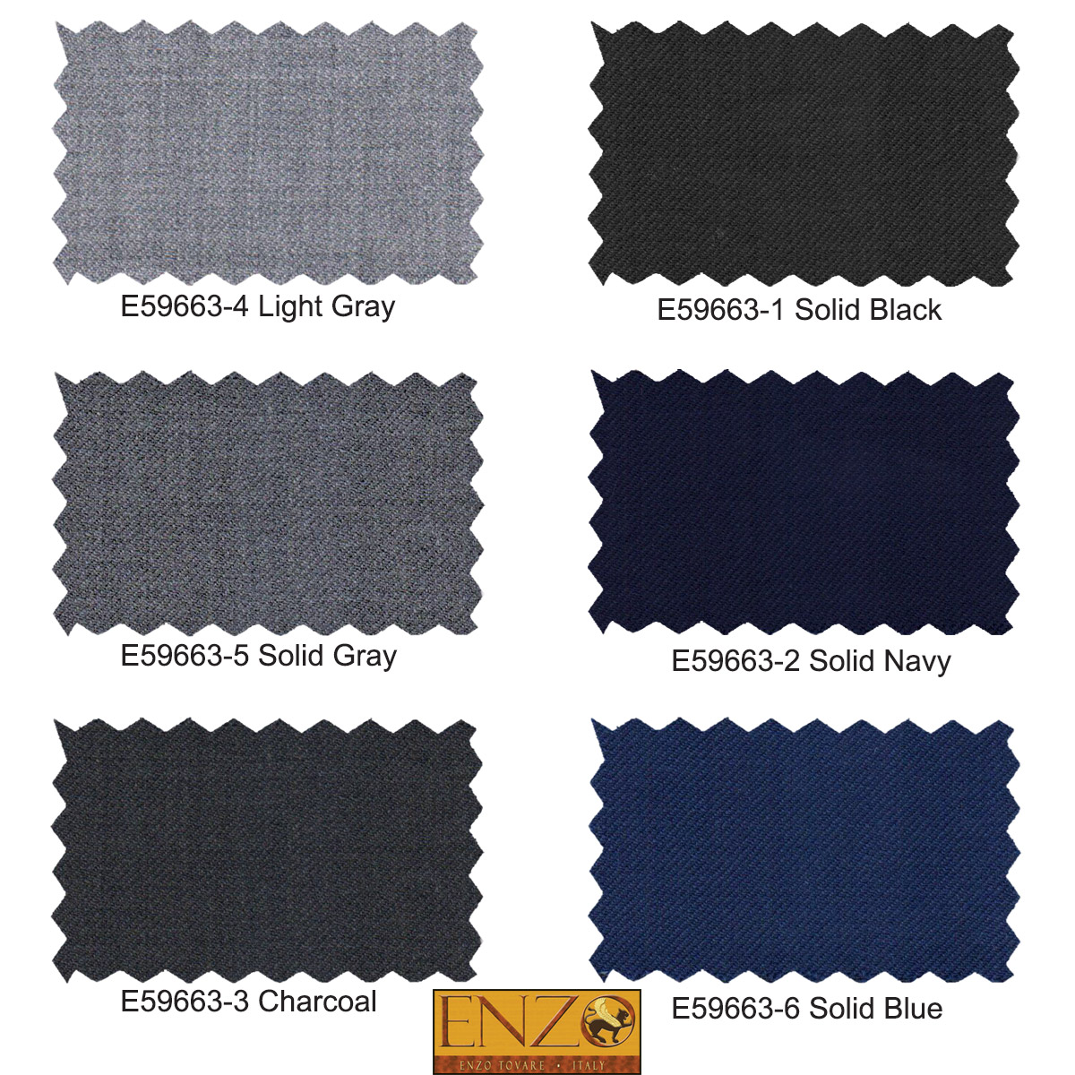 ENZO 150’s Super Wool 2-Button Suits in 6 Solid Fabrics Colors - Image 10