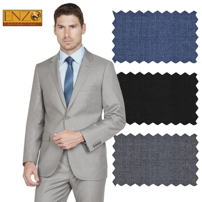 ENZO 150’s Super Wool 2-Button Suits in 6 Solid Colors - Image 11