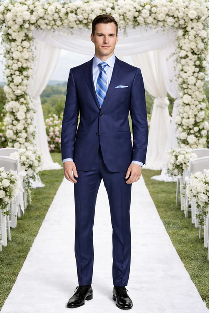 ENZO 150’s Super Wool 2-Button Suits in 6 Solid Fabrics Colors - Image 5