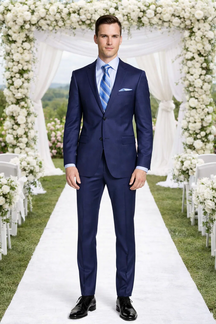 ENZO 150’s Super Wool 2-Button Suits in 6 Solid Fabrics Colors - Image 5