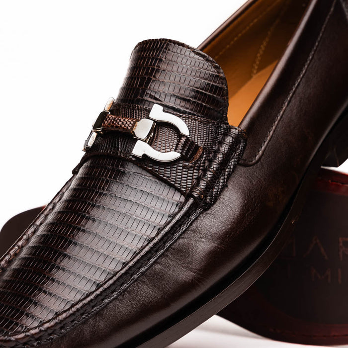 Marco Di Milano Enzo Lizard Bit Loafers Brown