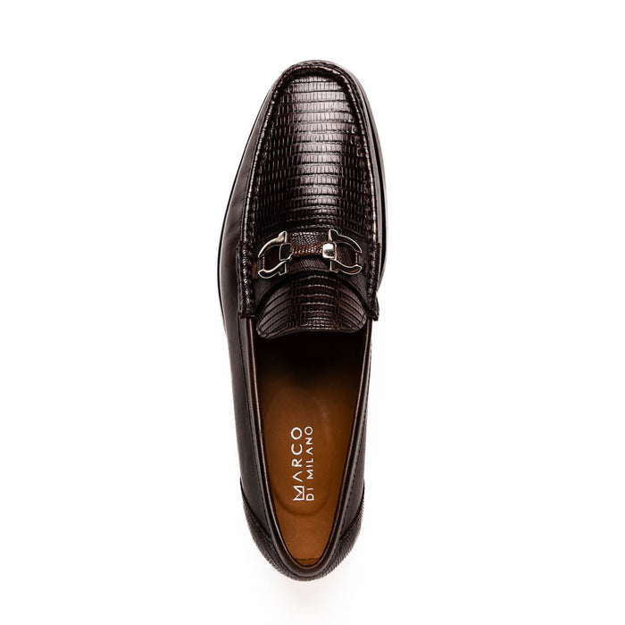 Marco Di Milano Enzo Lizard Bit Loafers Brown