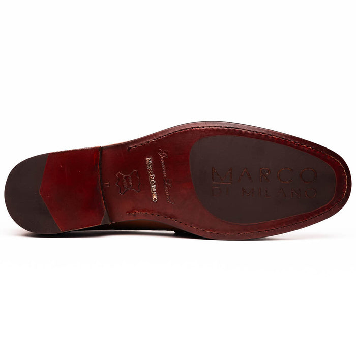 Marco Di Milano Enzo Lizard Bit Loafers Cognac