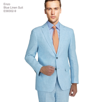 Enzo White, Khaki or Blue Linen Suits/ Free Shipping - Image 11