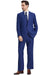 Men's Stacy Adams Peak Lapel Blue Windowpane Plaid Suit with a Scoop Neck Vest