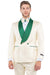 EXAMPLE: Tazio Men's Slim-Fit Double-Breasted Paisley Smoking Jacket in Ivory & Emerald Green