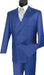 Executive Double Breasted Regular Fit Glen Plaid Suit - Color Blue