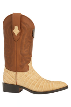 Los Altos Boots Honey Caiman Belly Cognac Cowboy Boots J-Toe - Image 4