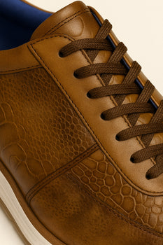 Belvedere Todd Men's Shoes Antique Brandy Exotic Genuine Ostrich Casual Sneakers - Image 7