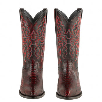Mens King Exotic Ostrich Leg Boots Black Cherry (4980518) by King Exotic Boots - Image 7