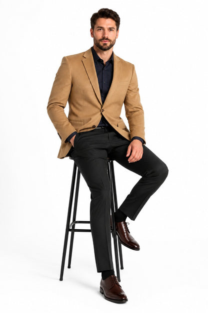 Men's Extra Long Outerwear Coat Camel