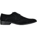 Mens Vegan Suede Wedding & Prom Wingtip Lace Up Dress Shoe in Black