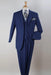 Apollo King Designer Brand Mens Three Button Classic Fit Vested Suit in Navy Blue