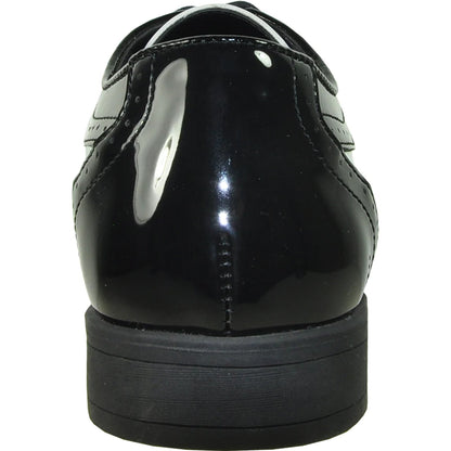 Mens 1920's Gangster Wingtip Dress Shoe in Black and White