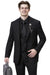 Modern Fit Wide Lapel Suit - Peak Lapel Suit with Double breasted Vest in Black - Navy Blue - Gold - Charcoal - Brown - Purple - Hunter
