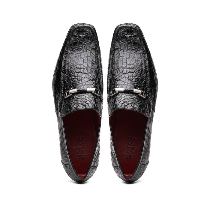 Marco Di Milano Fabro Caiman Black  Bit Loafers 