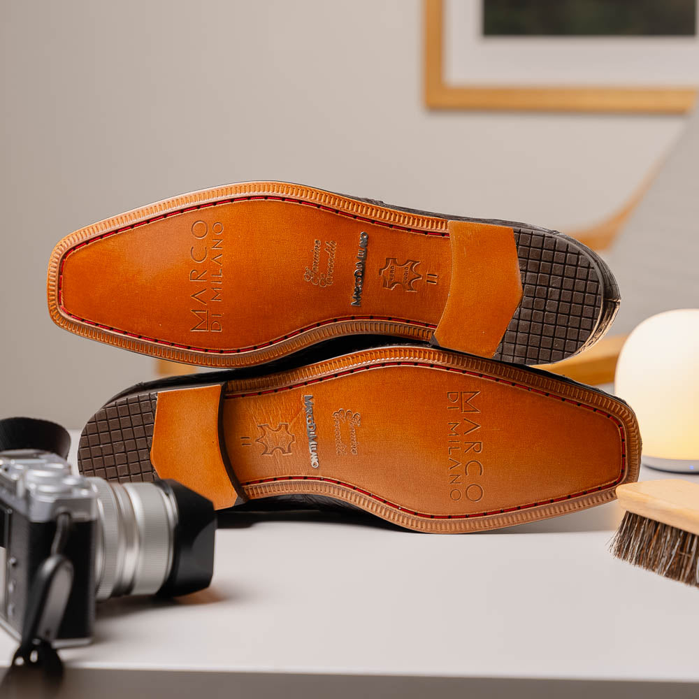 Marco Di Milano Fabro-Tin Brown Leather Dress Shoe