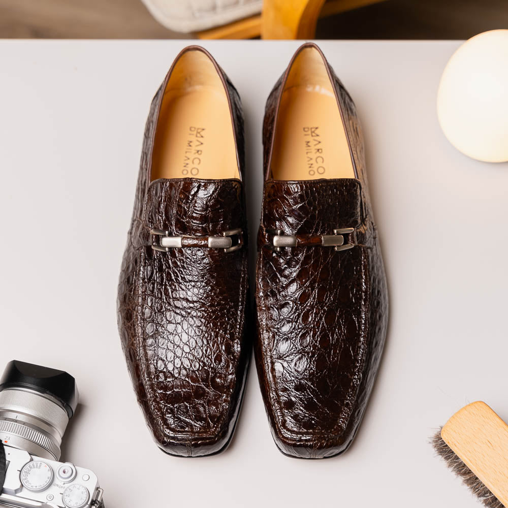 Marco Di Milano Fabro-Tin Brown Leather Dress Shoe