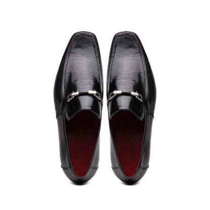 Marco Di Milano Fabro-Liz Black lizard bit loafer