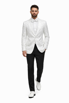 White Unique Men's Floral  Fancy