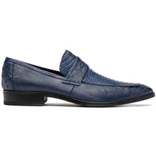 Marco Di Milano Fangio Denim Blue Ostrich Penny Loafer