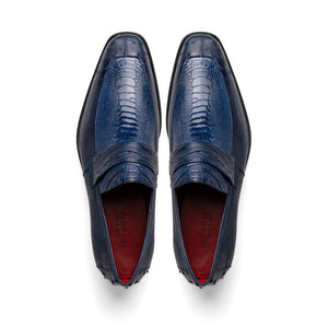 Marco Di Milano Fangio Ostrich Penny Loafers Blue