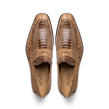 Marco Di Milano Fangio Ostrich Penny Loafers Rust Orix