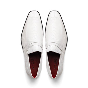 Marco Di Milano Fangio Ostrich Penny Loafers White