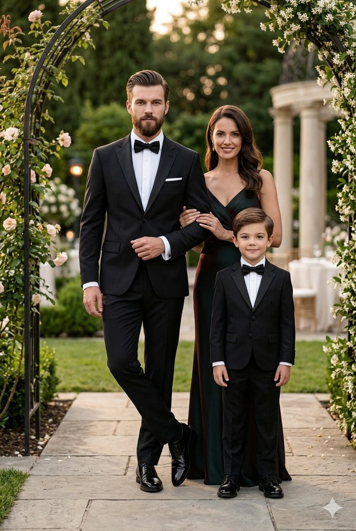 Dad And Son Black Matching wedding outfit Suits Perfect for toddler Suit wedding  attire outfits