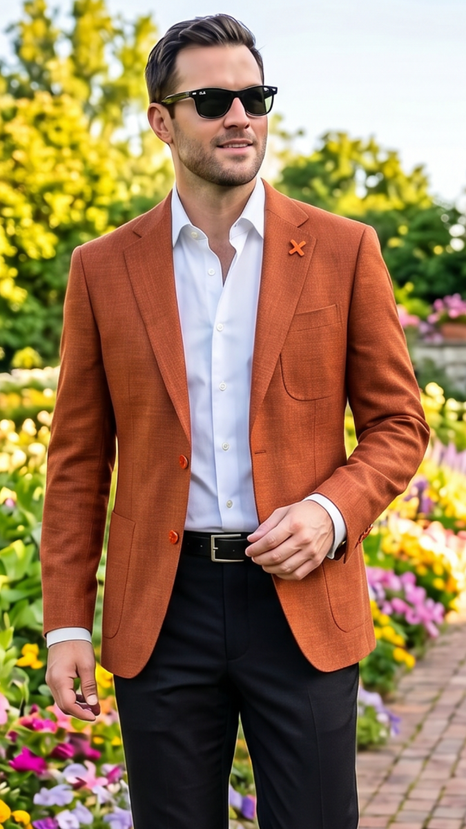 Rust Blazer Mens Sport Coat