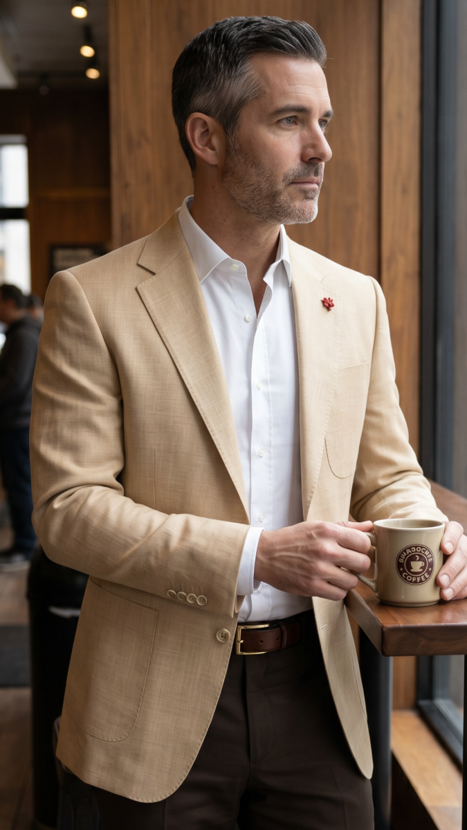 Tan Blazer Mens Sport Coat