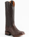 Ferrini Men's Dakota Belly Caiman Western Boots Square Toe Handcrafted Chocolate