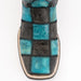 Ferrini Men's Patchwork Square Toe Boots Handcrafted - Black/Teal 1139350
