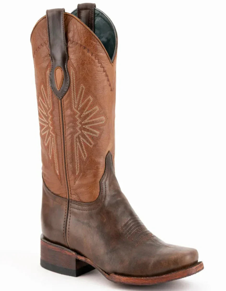 Ferrini Men's Santa Fe Leather Boots Handcrafted - Chocolate — MensUSA